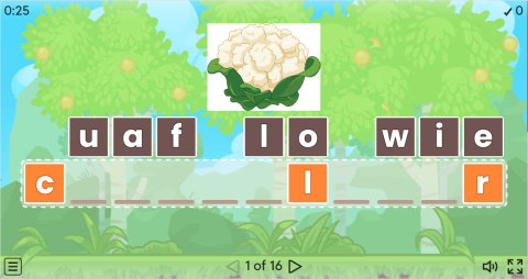 Vegetables Vocabulary ESL Interactive Anagram