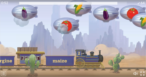 Vegetables ESL Vocabulary Balloon Pop Game