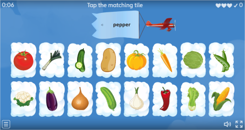 Vegetables ESL Interactive Find The Match Worksheet
