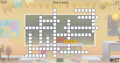 Vegetables ESL Interactive Crossword Puzzle