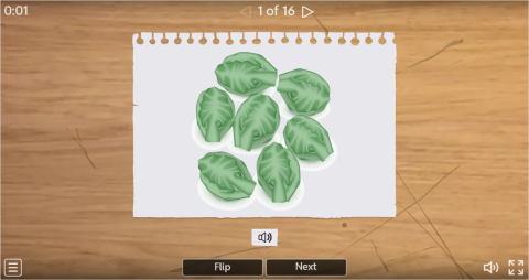 Vegetables ESL Interactive Vocabulary Flashcards