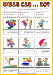 What can they do? ESL Printable Exercise Worksheet