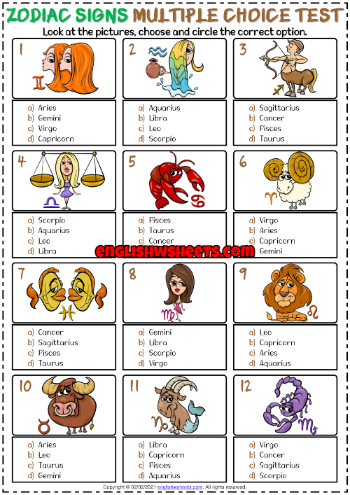zodiac sign test questions